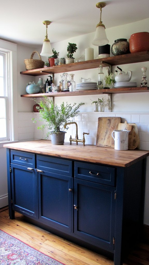 navy and reclaimed wood elegance