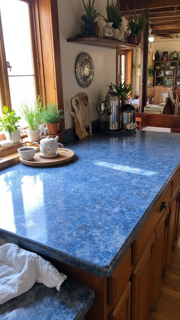 ocean inspired textured kitchen island