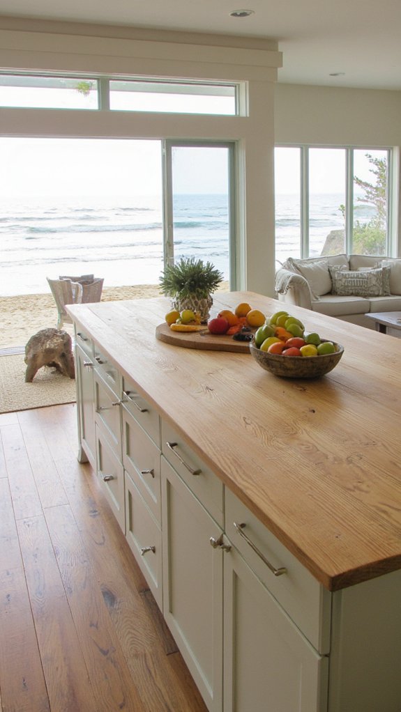 ocean view open concept kitchen