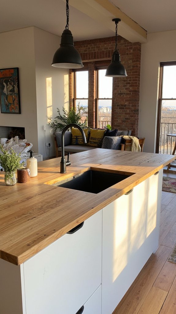 open concept kitchen island