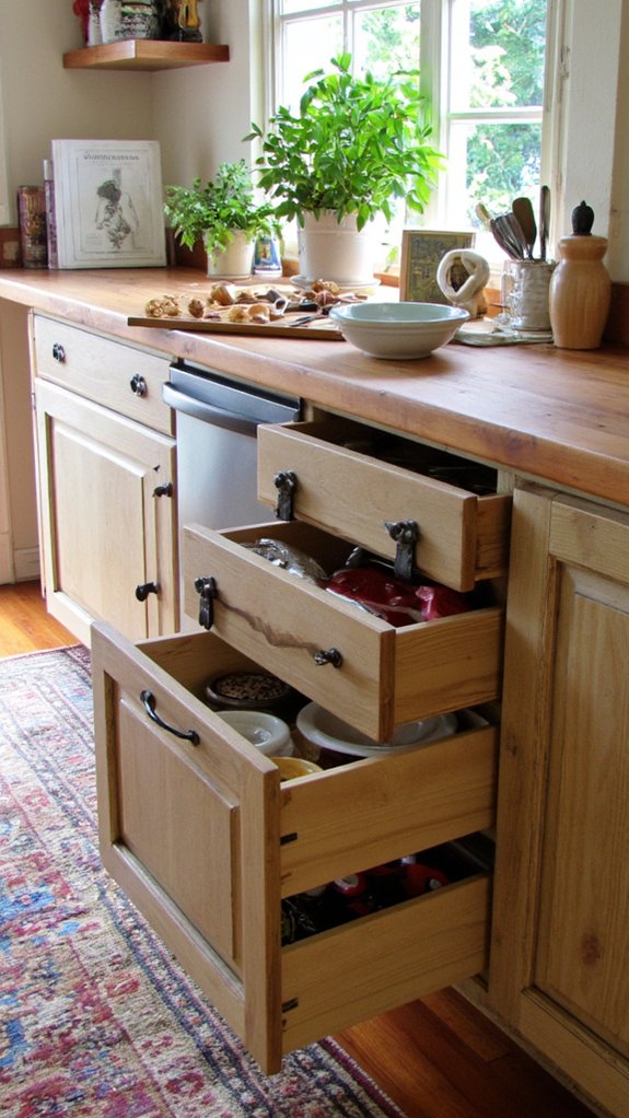 organized kitchen with dividers