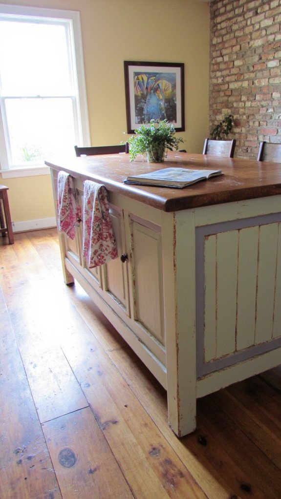 painted wood kitchen accents