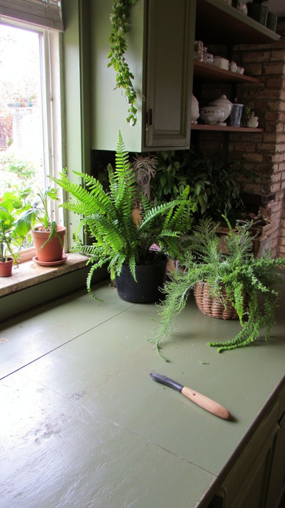 potted plants enhance kitchen