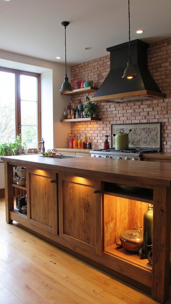 recessed lighting enhances storage