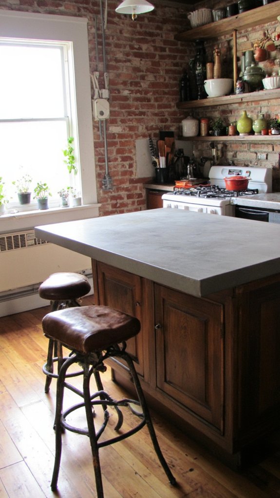 reclaimed concrete kitchen design