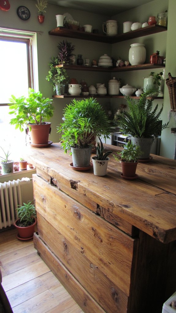 reclaimed wood kitchen island