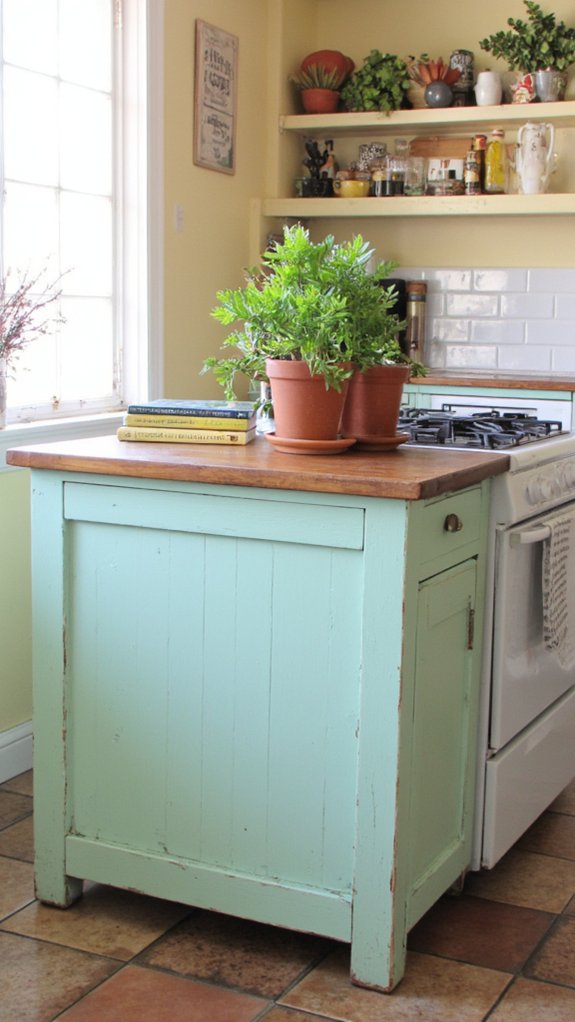 refreshing pastel mint kitchen
