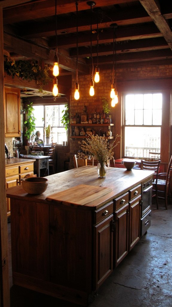 rustic charm with edison bulbs