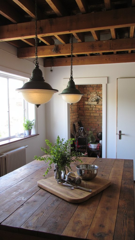 rustic charm with vintage fixtures