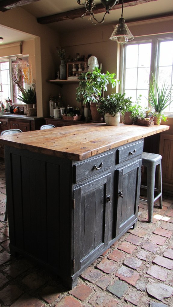 rustic gray island aesthetic