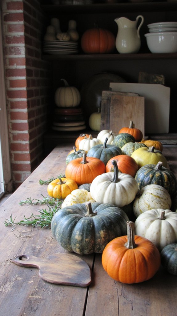 rustic pumpkin kitchen centerpiece