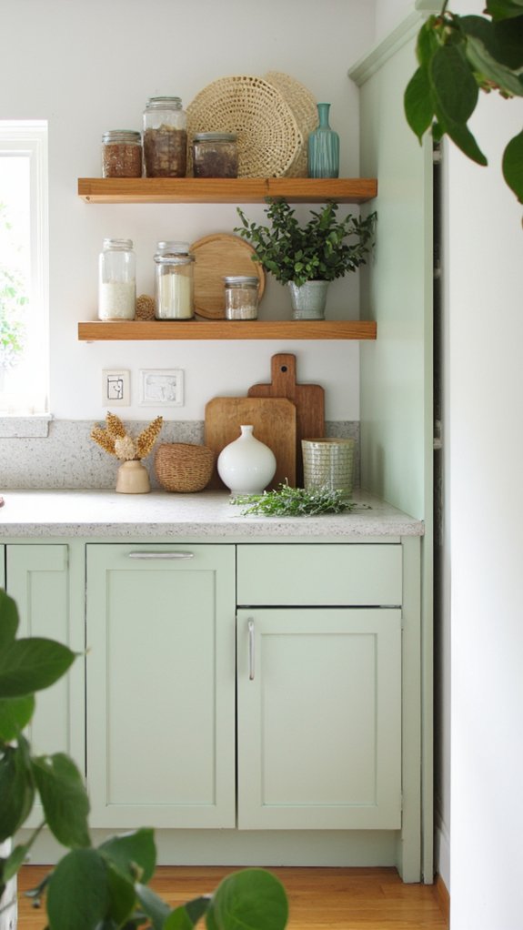 sage green kitchen accents