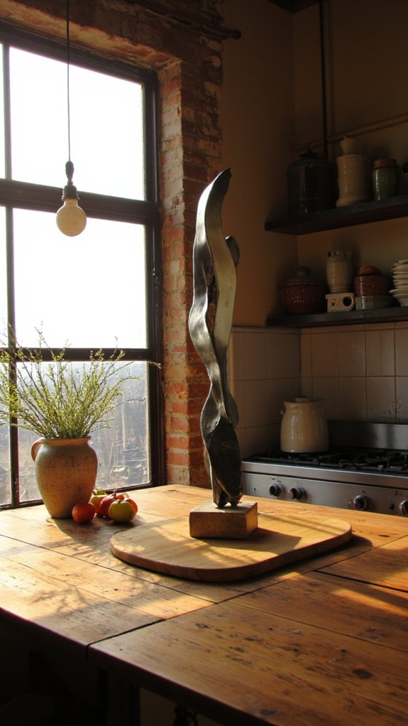 sculptures enhance kitchen aesthetics