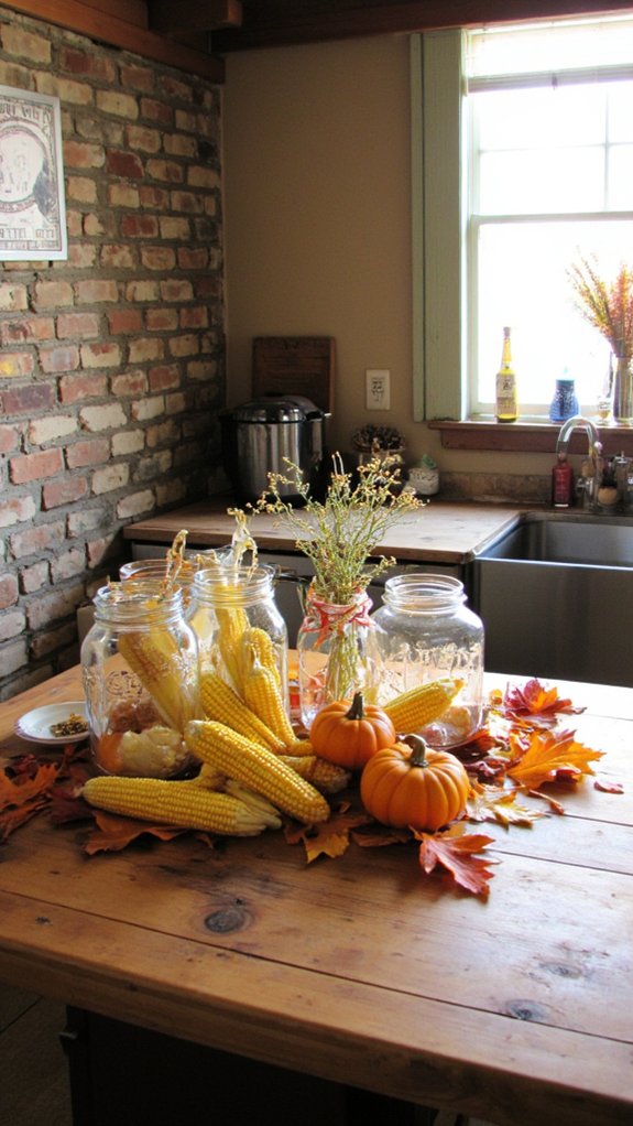 seasonal display with jars