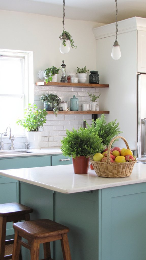 serene seafoam kitchen island