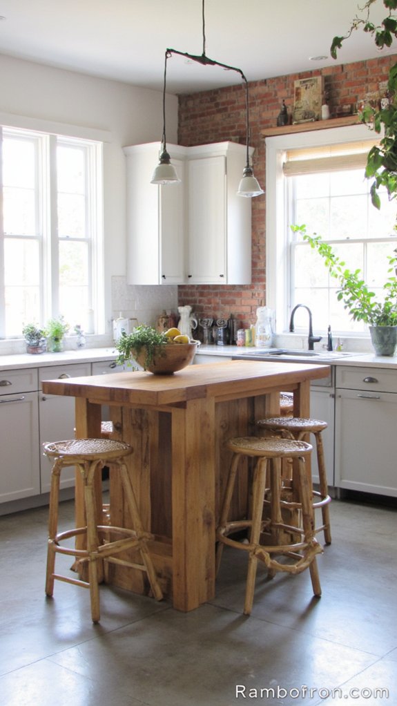 sleek minimalist floating island