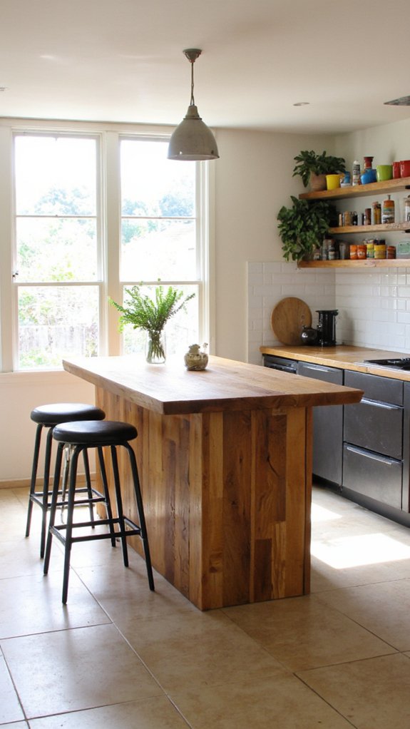 sleek modern bar height island