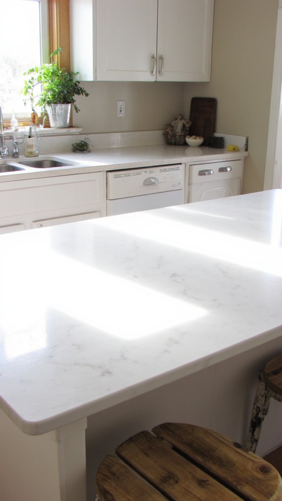 sleek quartz island design