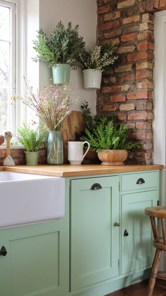 soft green kitchen tranquility