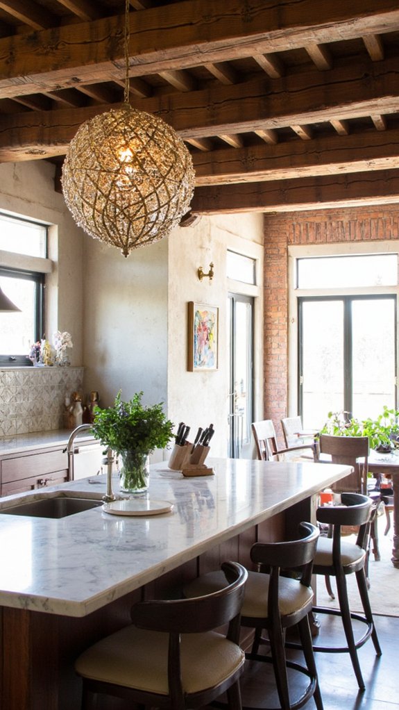 statement lighting enhances atmosphere