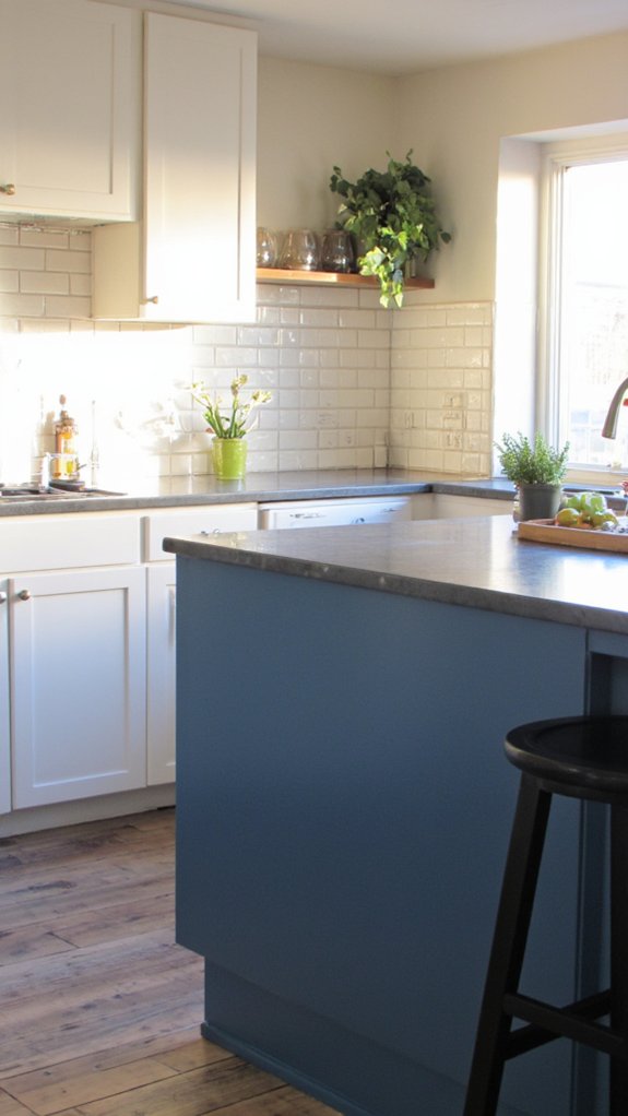 steel blue kitchen elegance