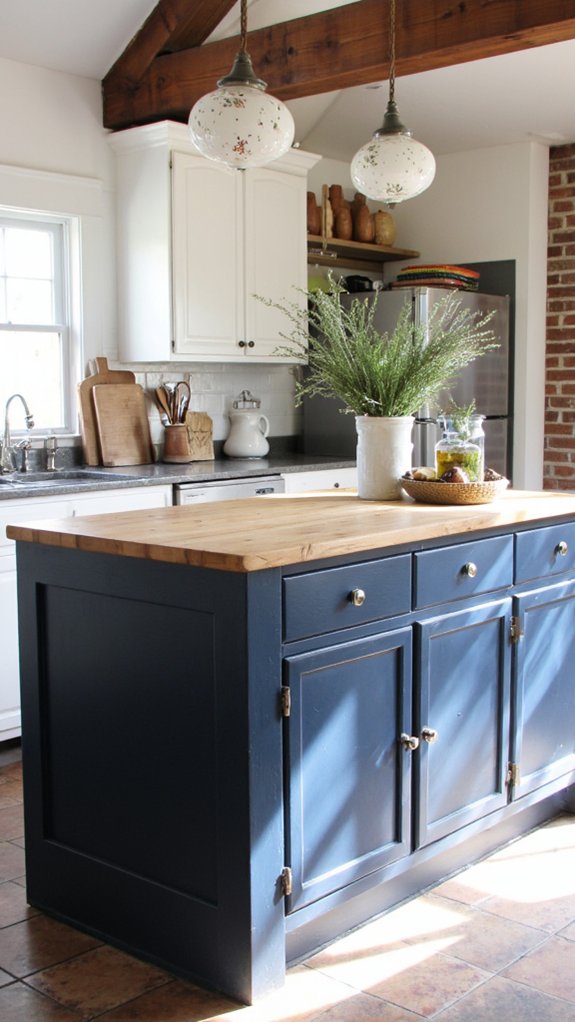 striking two tone kitchen contrast