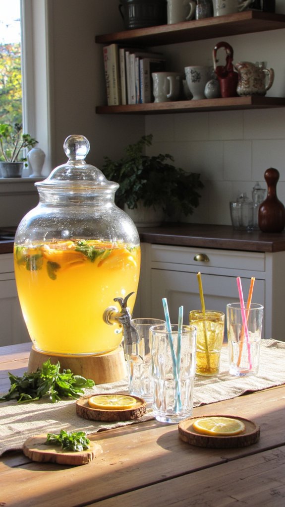 stylish beverage serving centerpiece