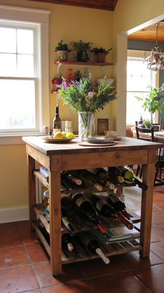 stylish kitchen wine storage