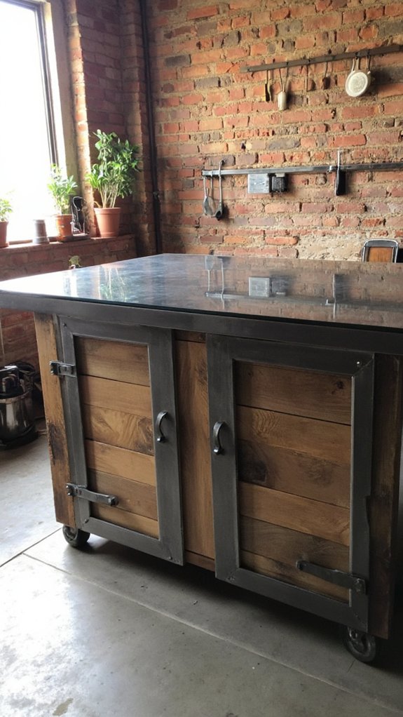 stylish mixed materials island