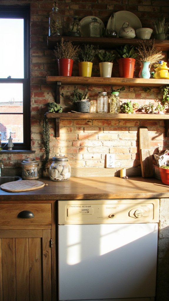 stylish open shelving display