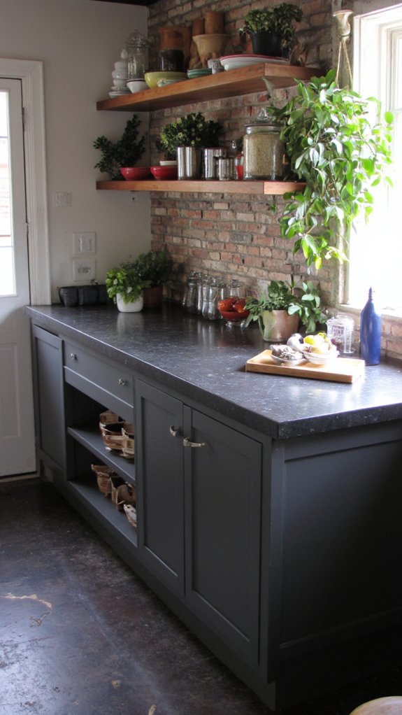 stylish open shelving island