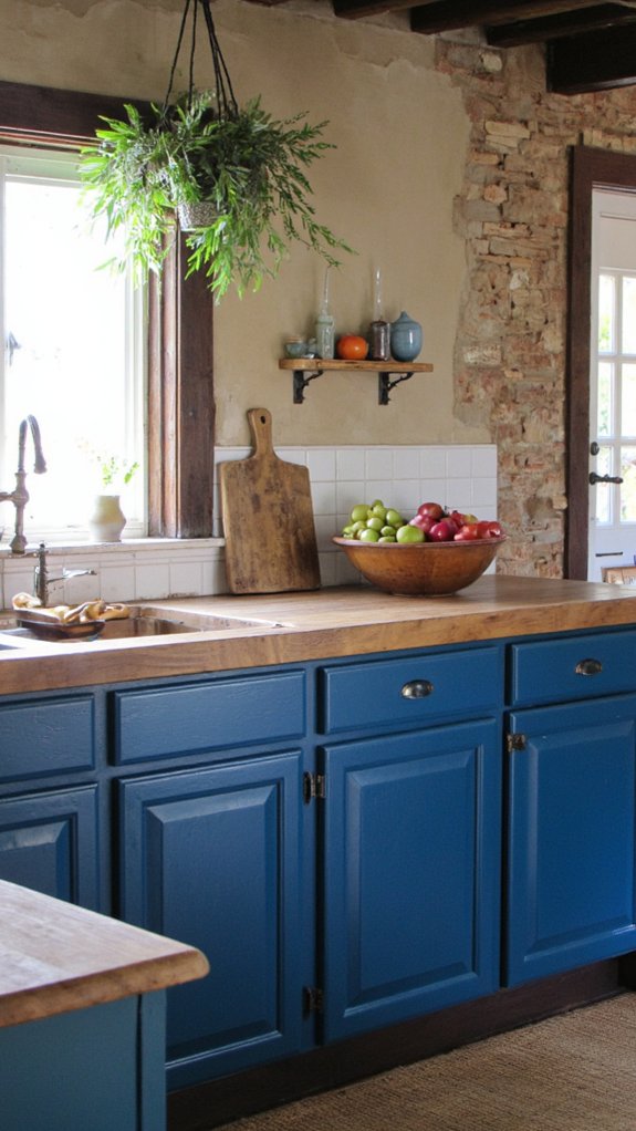 textured cerulean kitchen elegance