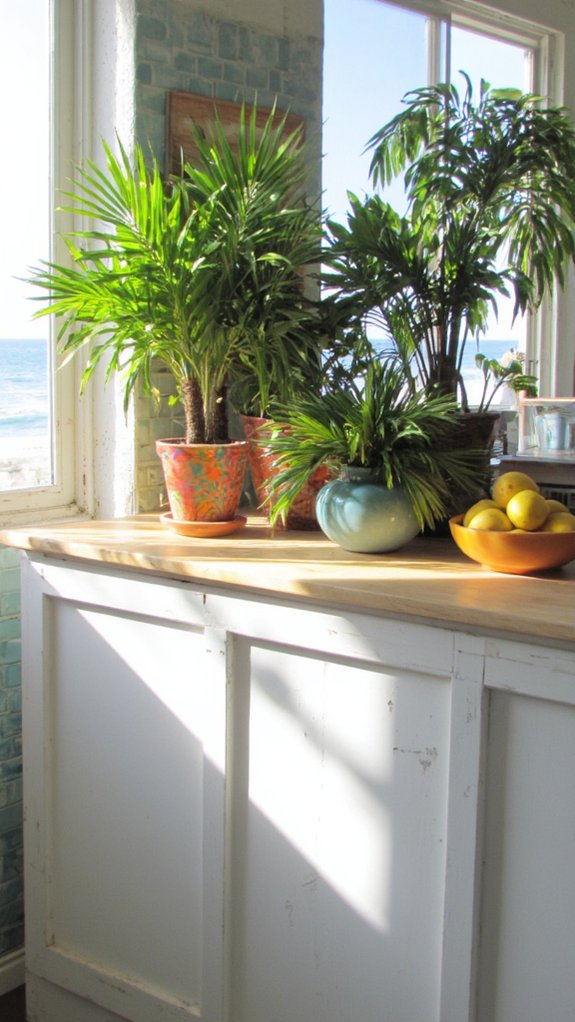 tropical greenery kitchen accents