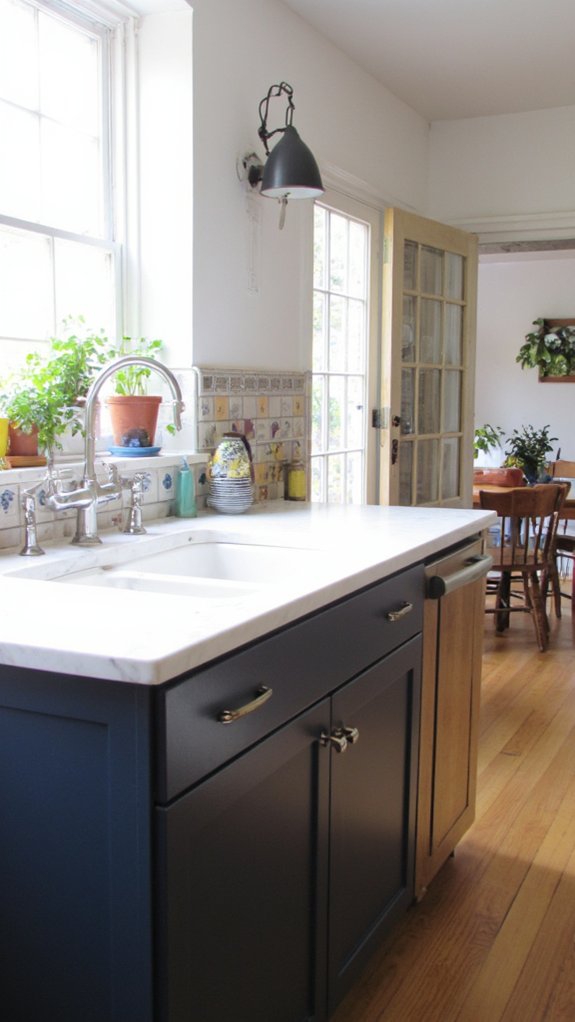 two tone cabinets solid surface