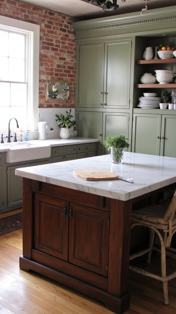 two tone kitchen island design