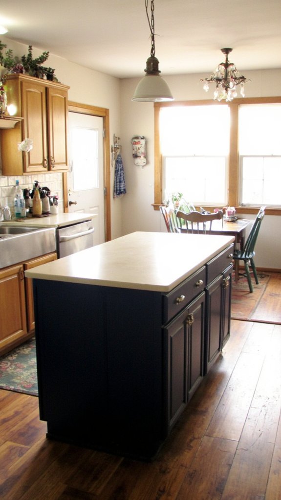 two tone kitchen island transformation