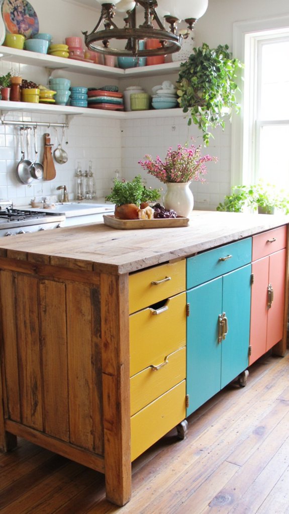 vibrant kitchen island design