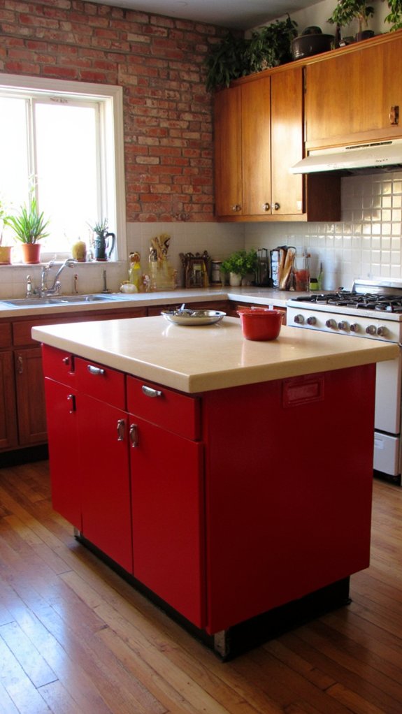 vibrant red warm beige