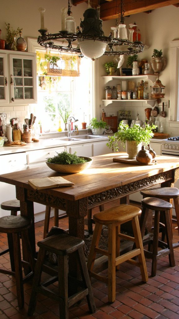 vintage wood kitchen island