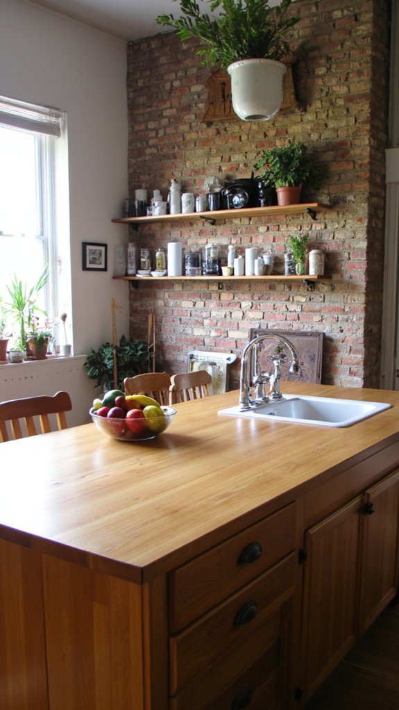 white oak island prep sink