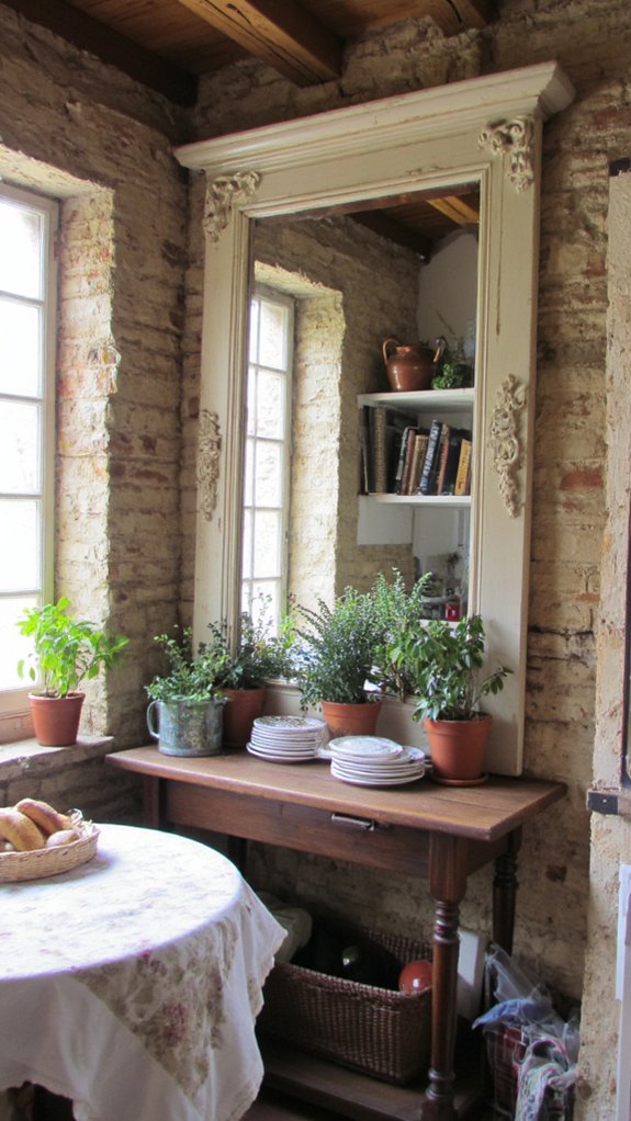 antique mirrors enhance spaciousness