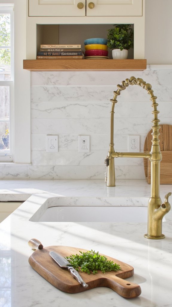 beautiful low maintenance quartz backsplash