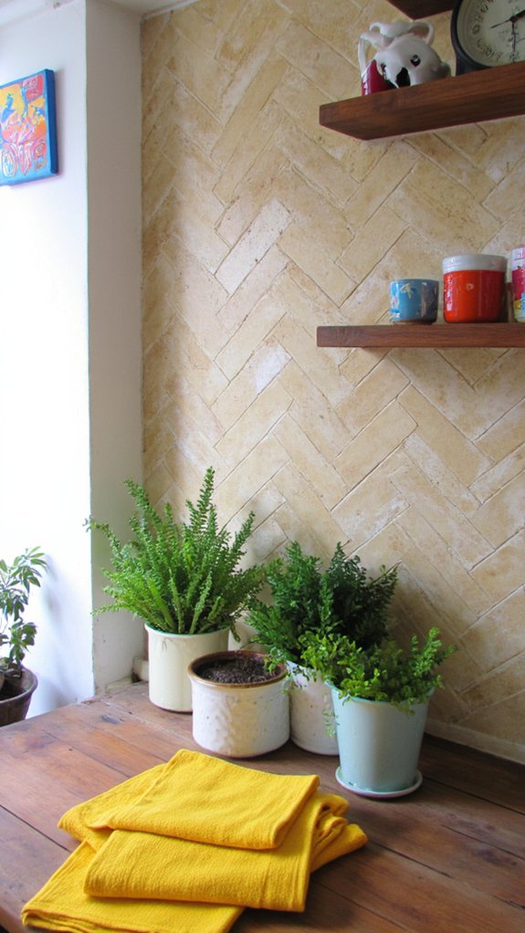 beige and bold accents