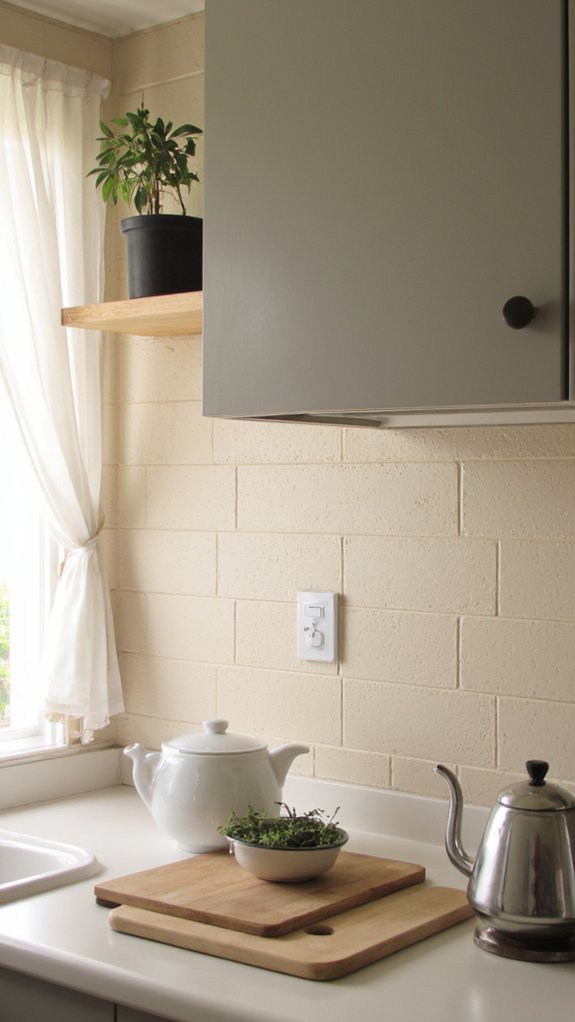 beige backsplash enhances elegance