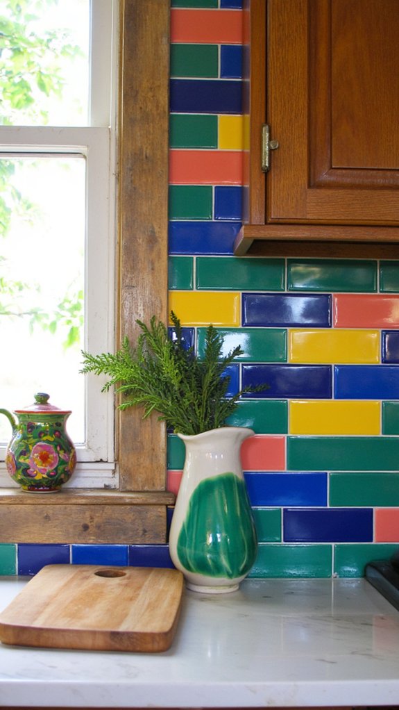 bold colored subway tiles