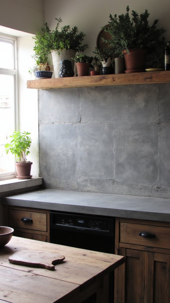 bold concrete backsplash choice