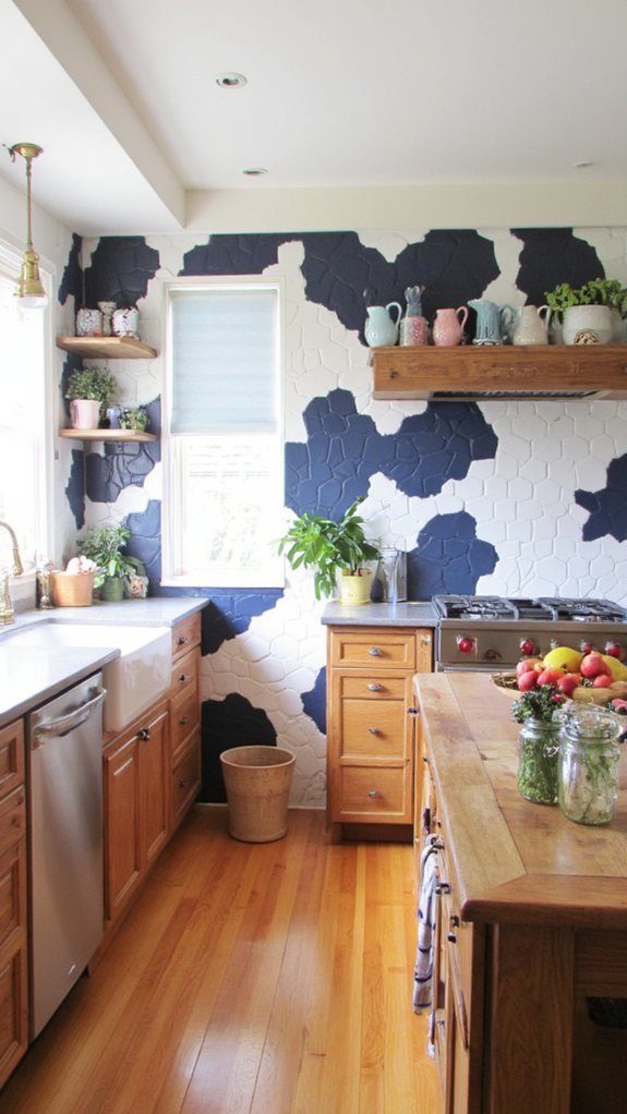 bold geometric kitchen backsplashes