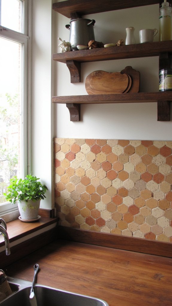 bold geometric tile accents