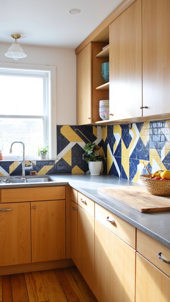 bold geometric tile backsplashes