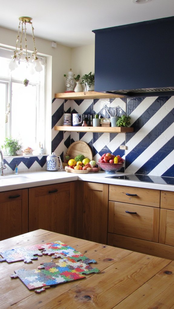 bold graphic kitchen backsplashes